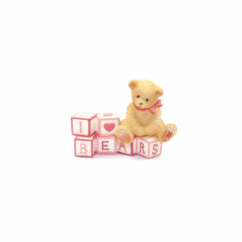 Cherished Teddies – Bear With “I Love Bears” Letters Figurine 3 Cherished Teddies – Bear With “I Love Bears” Letters Figurine