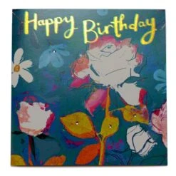 Botanicals Birthday Greeting Card With Gems