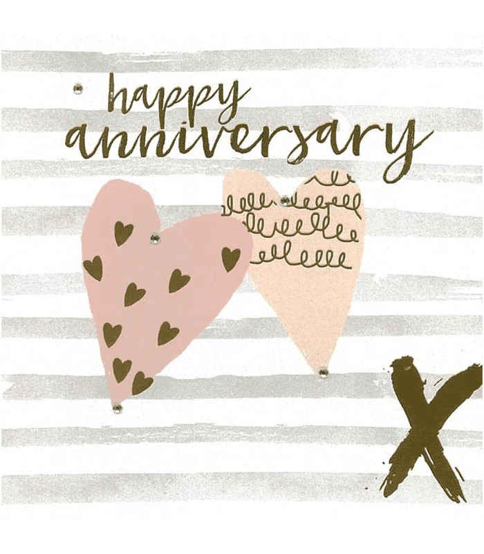 Blush Greeting Card With Gems – Happy Anniversary 3 Blush Greeting Card With Gems – Happy Anniversary