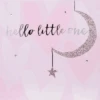 Blush Greeting Card With Gems – Hello Little One Baby Girl Card