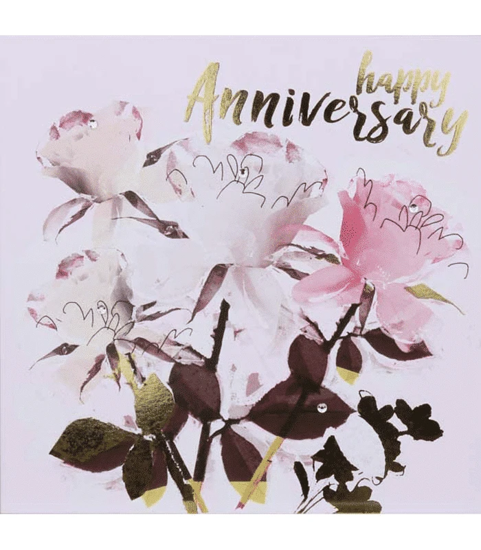 Anniversary Card – Happy Anniversary – Botanicals Greeting Card With Gems 3 Anniversary Card – Happy Anniversary – Botanicals Greeting Card With Gems