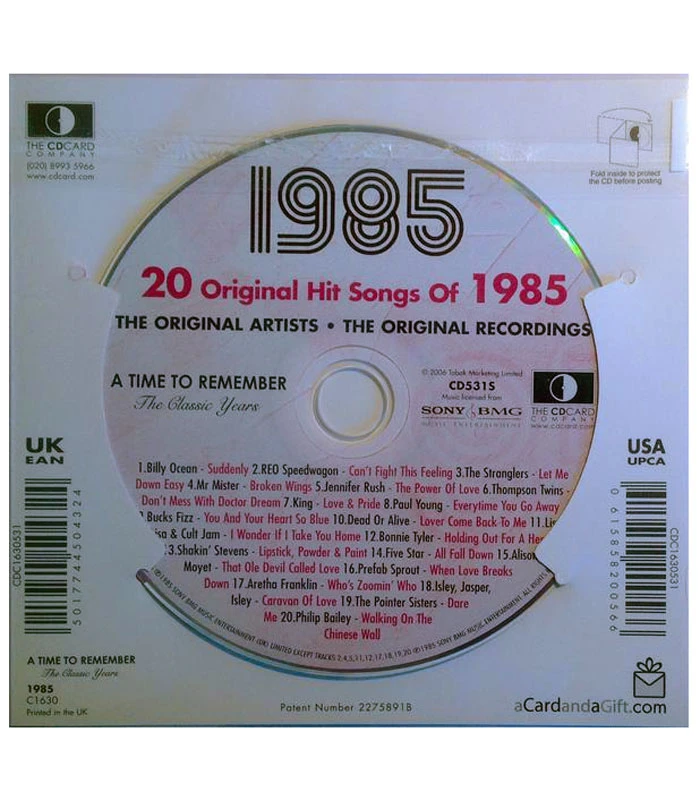 1985 Classic Years CD Card 5 1985 Classic Years CD Card - Image 3