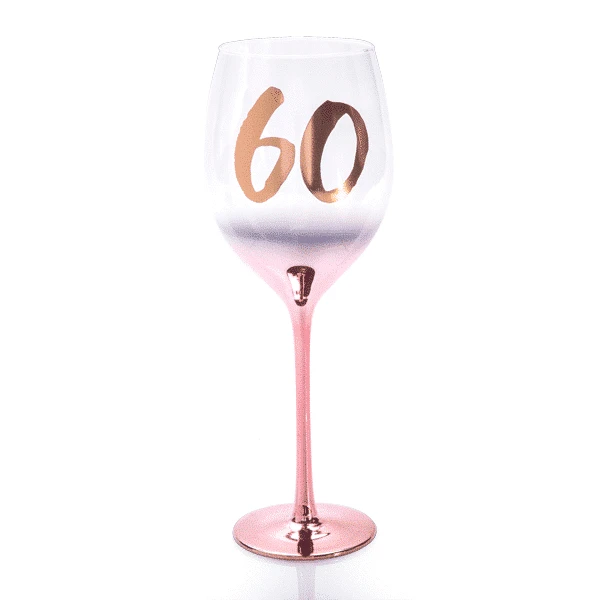 60th Birthday Blush Wine Glass 3 60th Birthday Blush Wine Glass