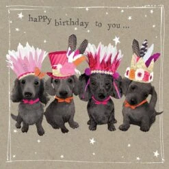 Fancy Pants Greeting Card With Gems – Gorgeous Dogs, Happy Birthday