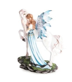 Fantasy Fairy Figurine – Blue Fairy With Unicorn -Toy Cheap Store GA FU BL 2