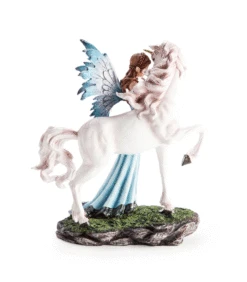 Fantasy Fairy Figurine – Blue Fairy With Unicorn -Toy Cheap Store GA FU BL 3