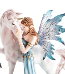 Fantasy Fairy Figurine – Blue Fairy With Unicorn -Toy Cheap Store GA FU BL 4
