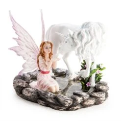 Fantasy Fairy Figurine – Pink Fairy With Unicorn