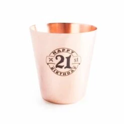 21st Copper Shot Glass – “Happy 21st Birthday”