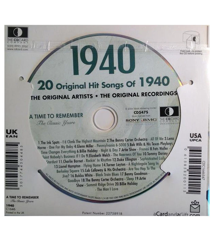 1940 Classic Years CD Card 5 1940 Classic Years CD Card - Image 3