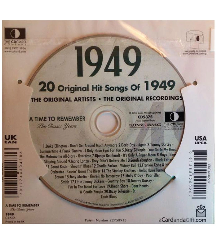 1949 Classic Years CD Card 5 1949 Classic Years CD Card - Image 3