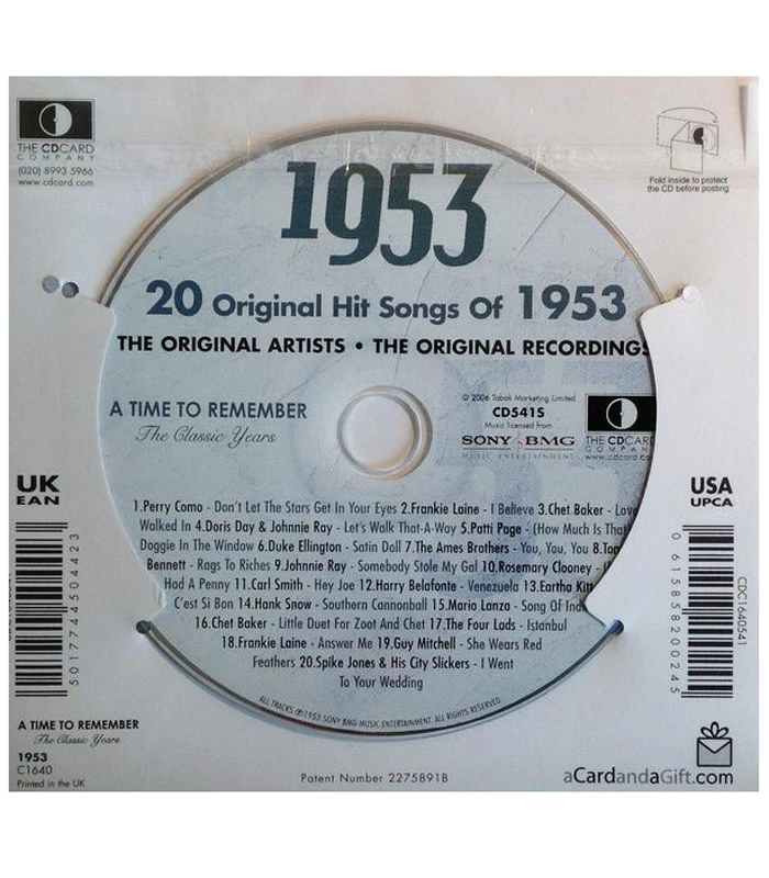 1953 Classic Years CD Card 5 1953 Classic Years CD Card - Image 3