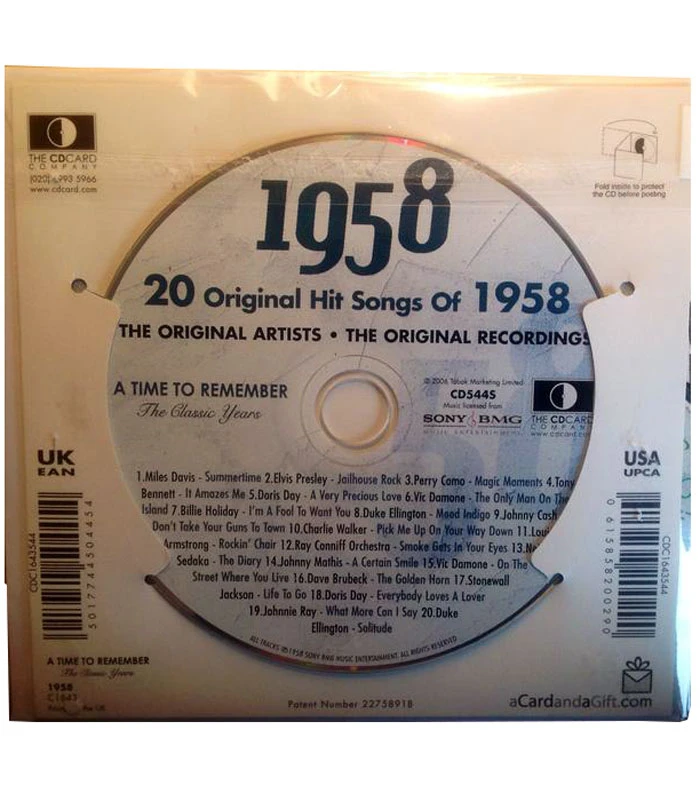1958 Classic Years CD Card 5 1958 Classic Years CD Card - Image 3