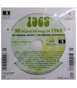 1965 Classic Years CD Card -Toy Cheap Store Music from your year1965b