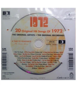 1972 Classic Years CD Card -Toy Cheap Store Music from your year1972b