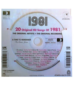 1981 Classic Years CD Card -Toy Cheap Store Music from your year1981b