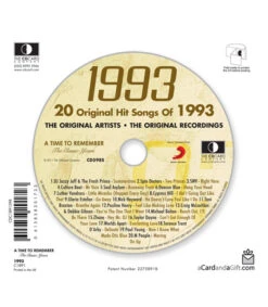 1993 Classic Years CD Card -Toy Cheap Store Music from your year1993b