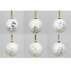 COLLECTIBLE WHITE GLITTER BAUBLES (SET OF 15) -Toy Cheap Store WDXM8636 2