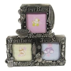 Baby First Bath First Tooth First Steps Photo Frame