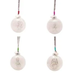 Disney 100 Christmas Baubles Princesses (set Of 4)