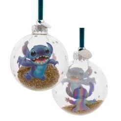 Disney 100 Christmas Glass Bauble Stitch